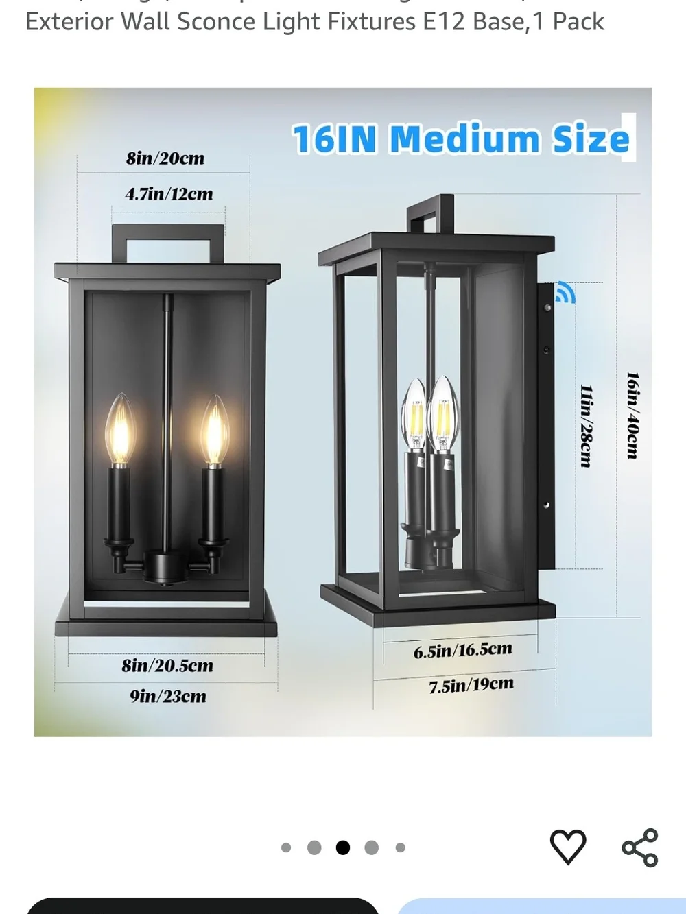 Modern Outdoor Wall Lantern Sconce - Black